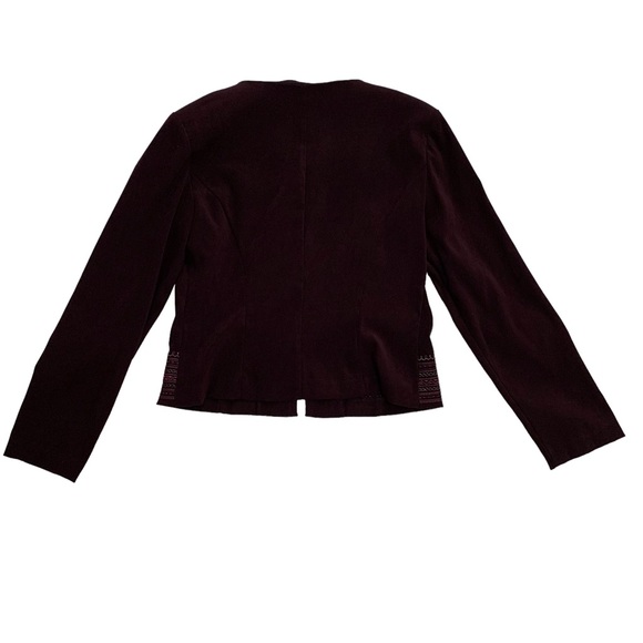 Dress Barn Purple Pant Suit Size 8 Full Zip Jacket Silver Hardware Tailored Fit - Picture 5 of 8